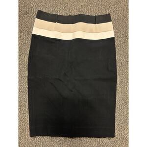 New Lisa Baday Frances Heffernan Black, Beige, and Tan Skirt  Size 6 85% Viscose